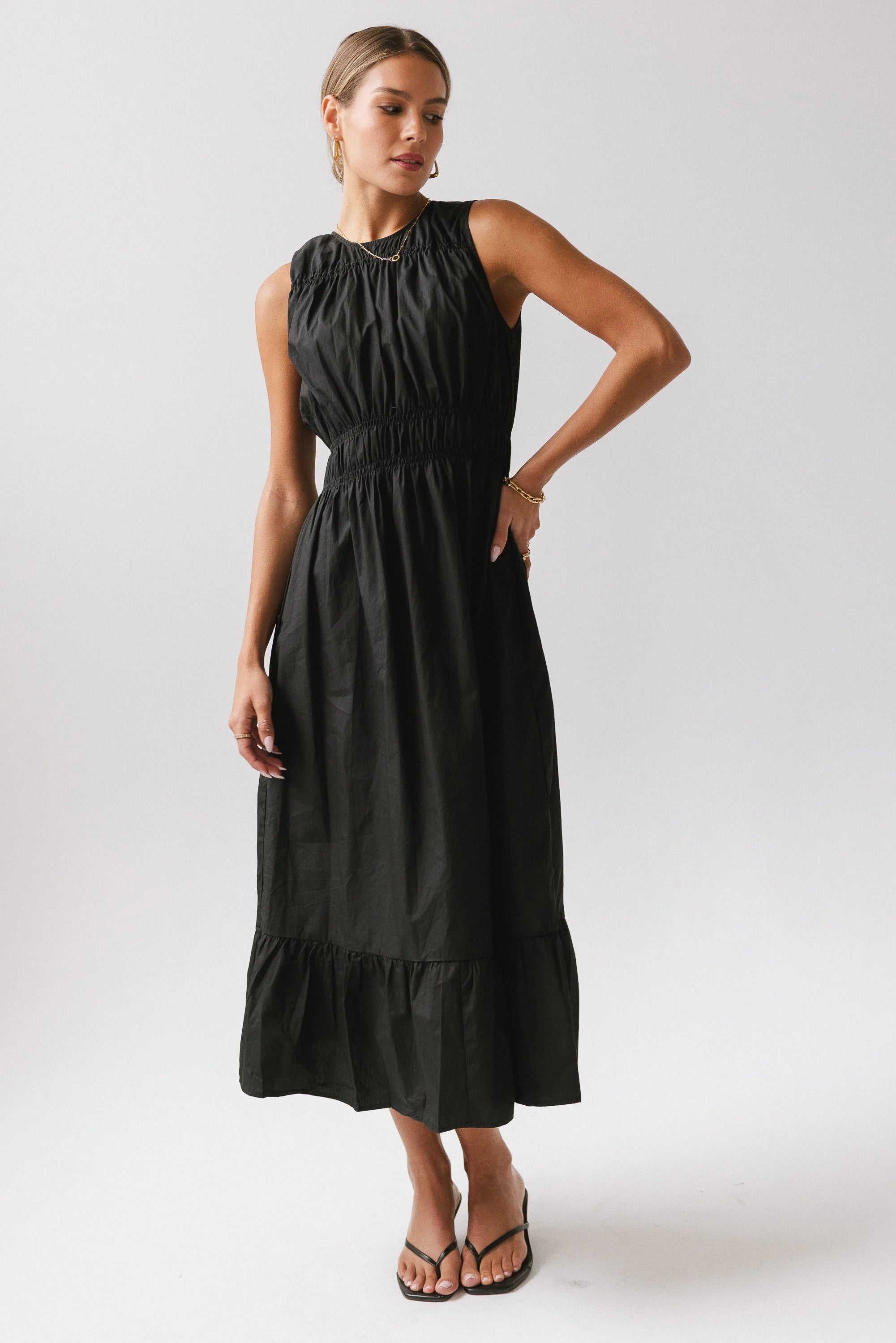 Carmina Tiered Dress in Black FINAL SALE