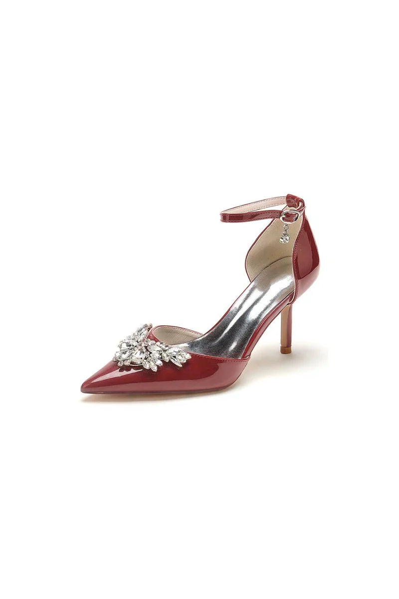 Black Elegant High Heels with Crystal Embellishment