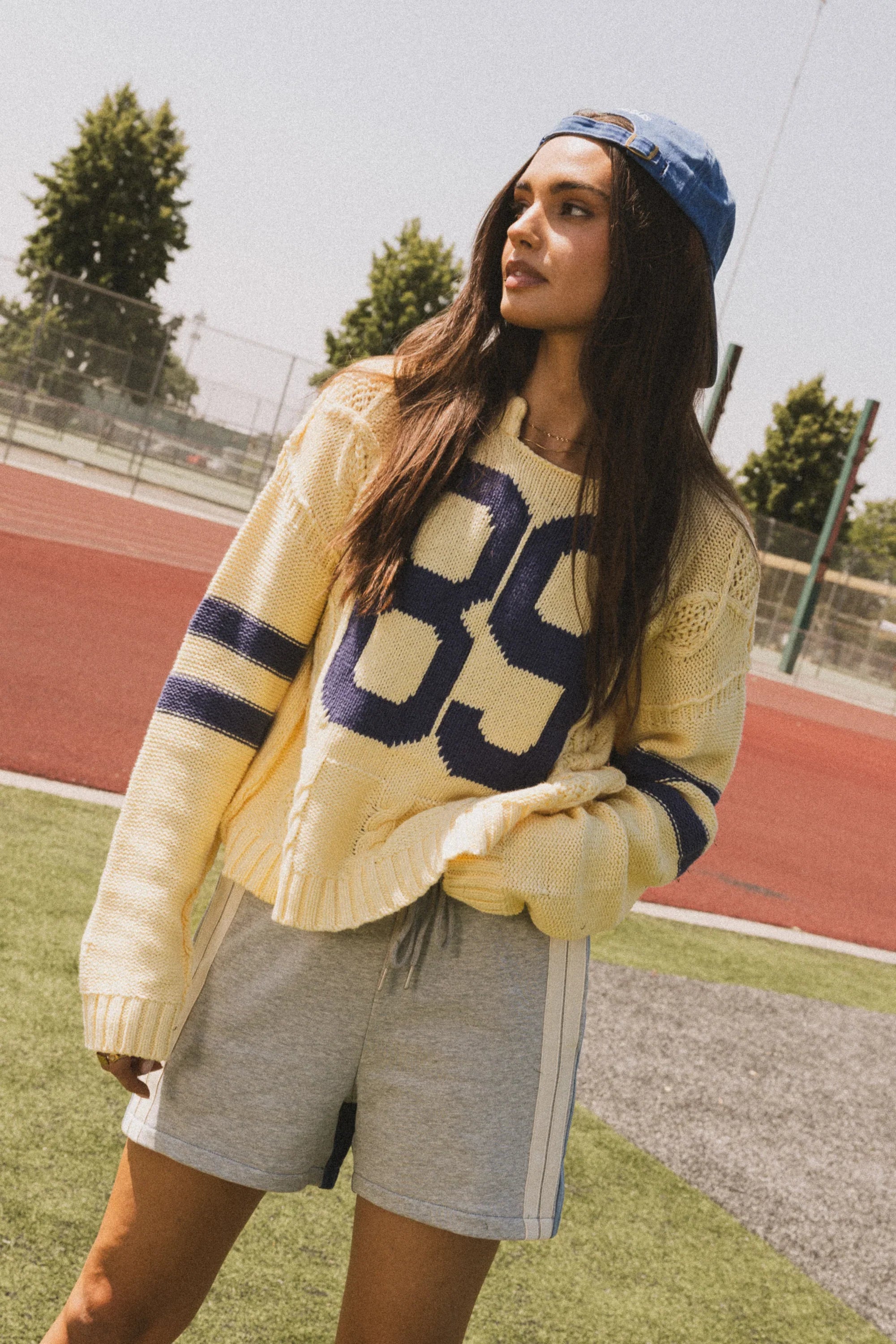 Route Cable Knit Sweater in Yellow FINAL SALE