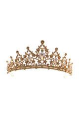 Womens Gold Princess Rhinestone Crowns