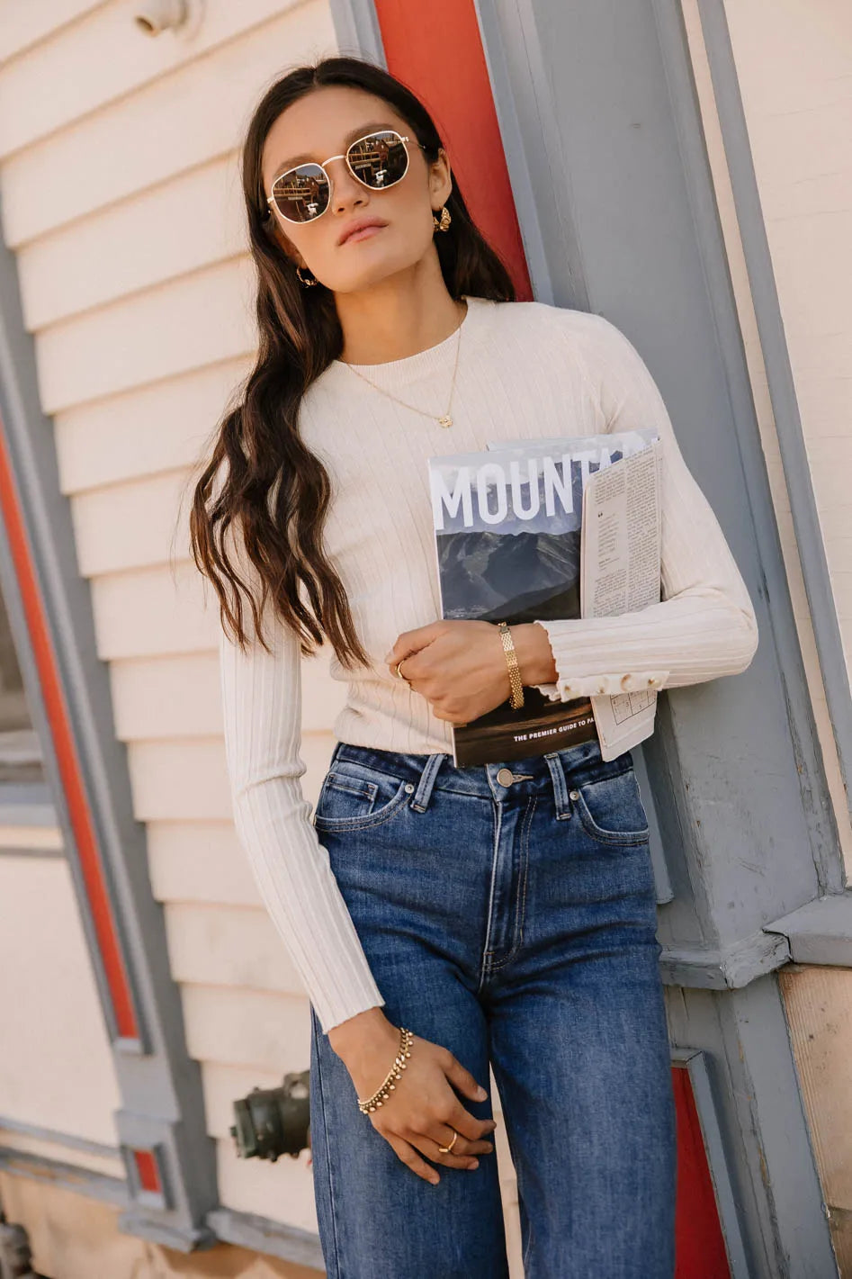 Lonnie Button Sleeve Sweater in Oatmeal FINAL SALE