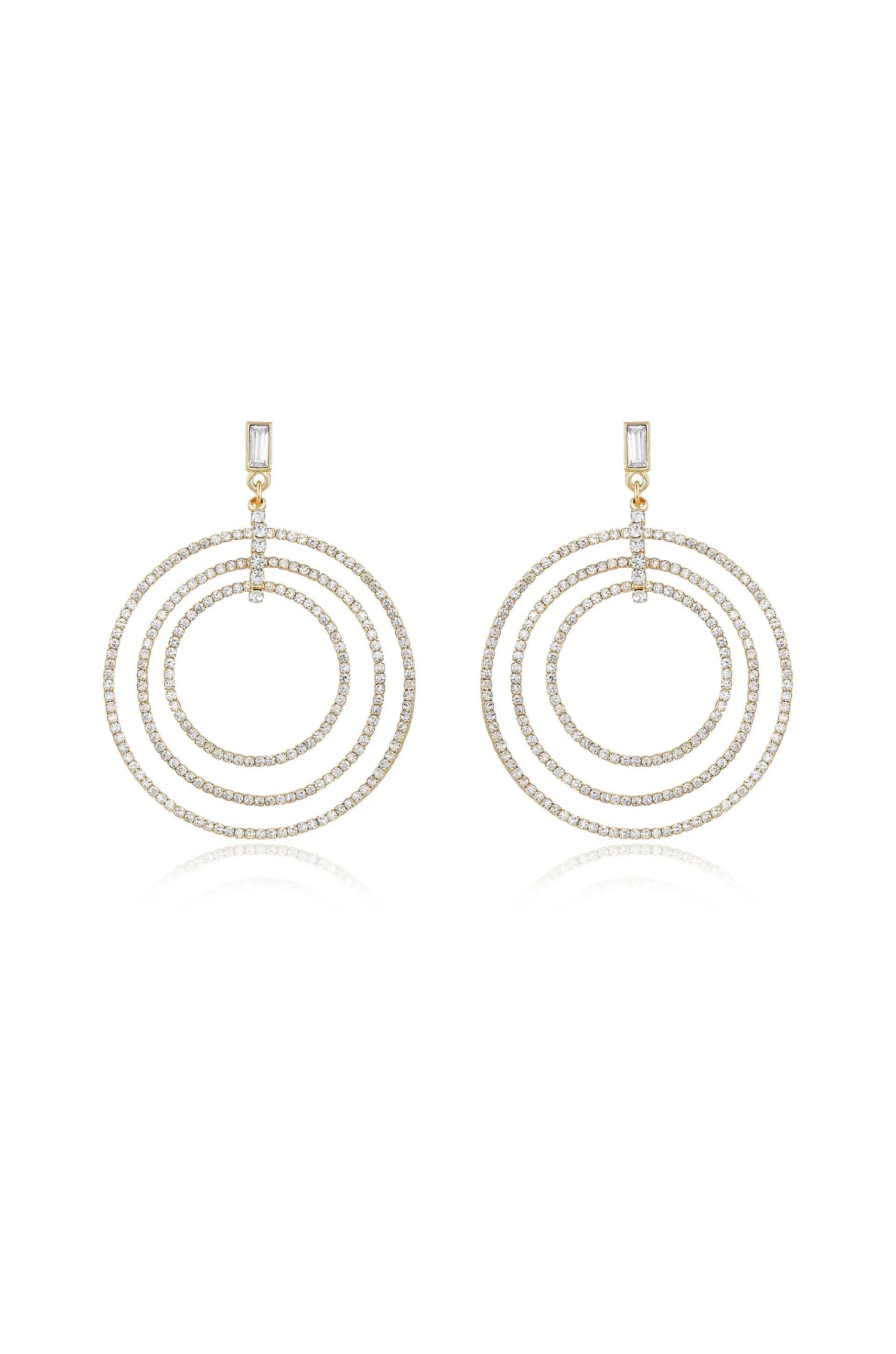 Disco Crystal Ring Earrings
