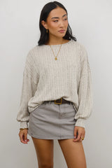 Tate Knit Sweater in Oatmeal
