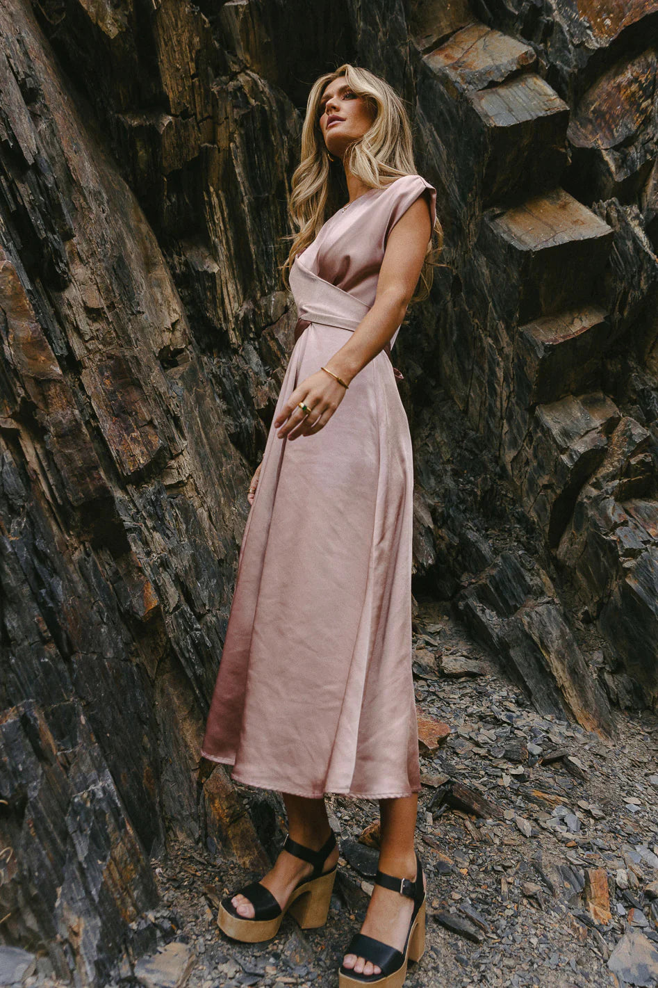 Rosalind Midi Dress in Mauve FINAL SALE
