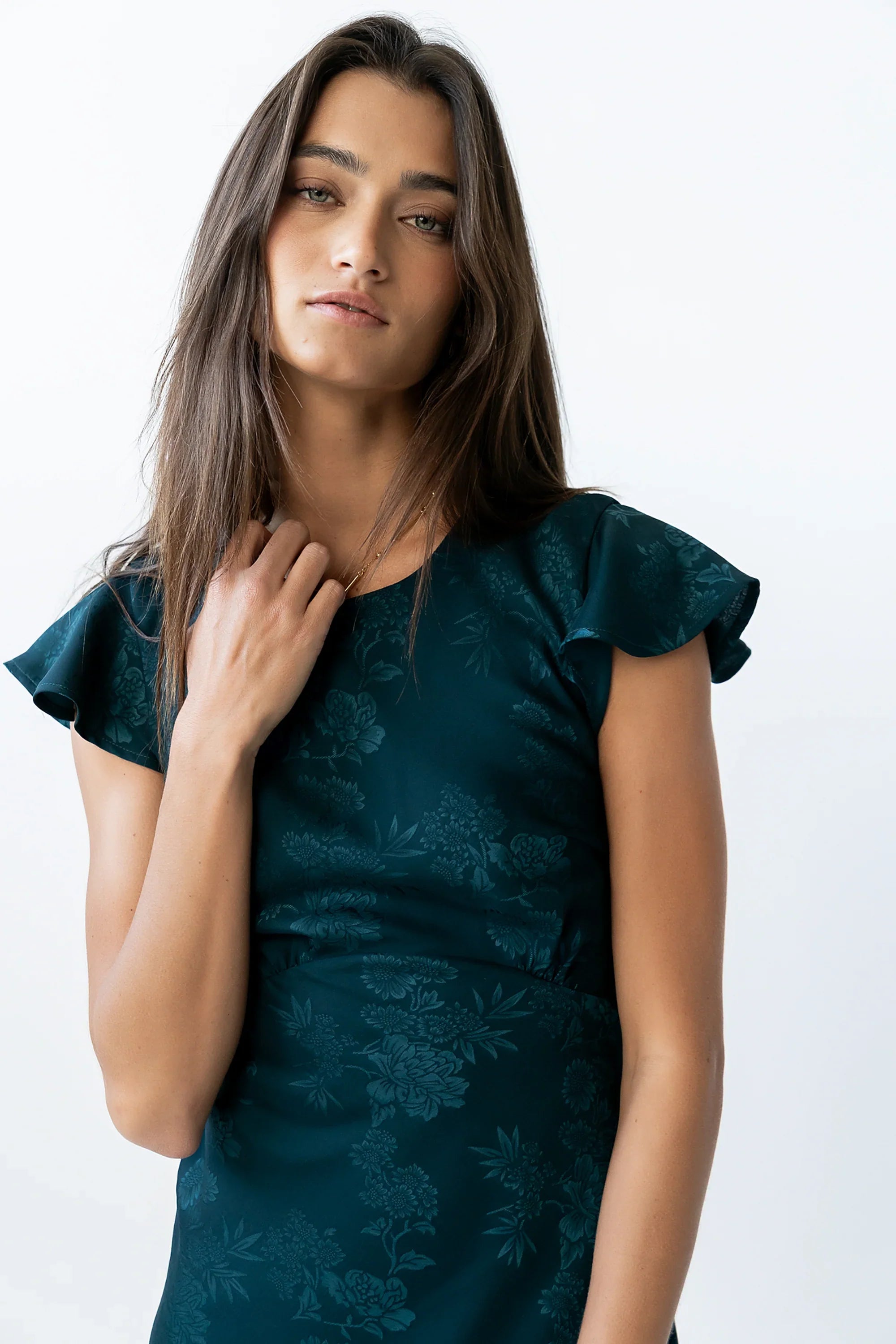 Mateo Floral Maxi Dress in Teal