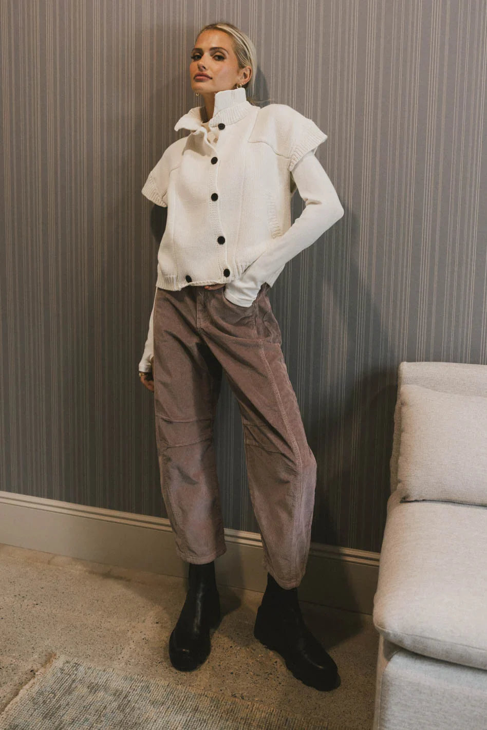 Sadie Knit Cardigan in Ivory FINAL SALE