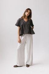 Ronan Striped Pants in White