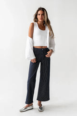 Ariana Striped Wide Leg Jeans