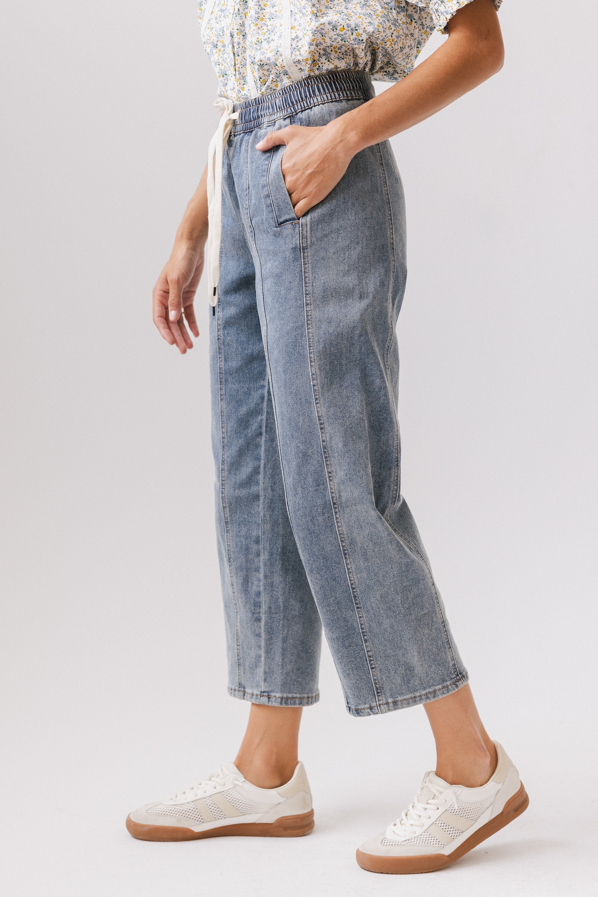 Khai Cropped Pants in Denim FINAL SALE