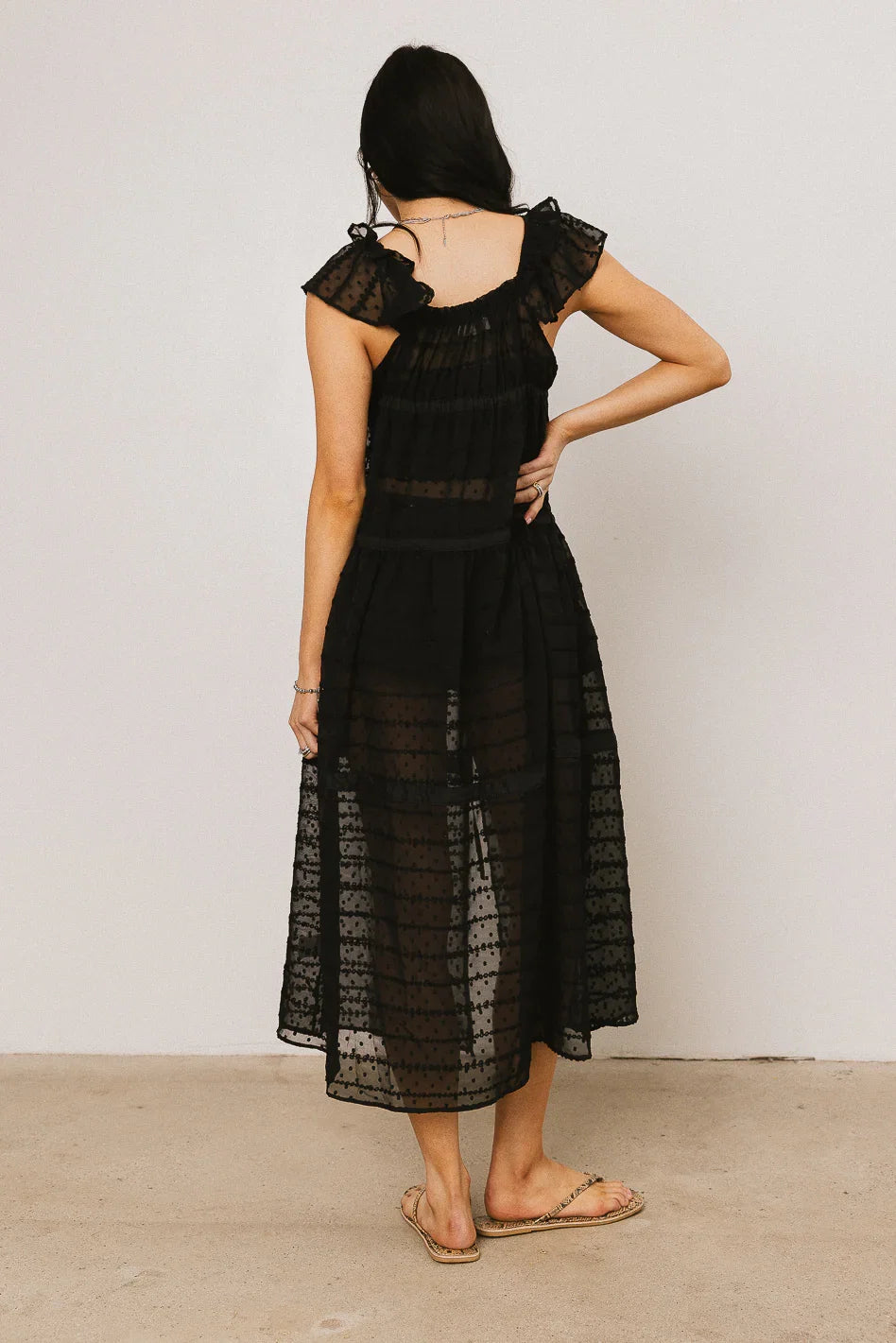 Mona Embroidered Kimono in Black FINAL SALE