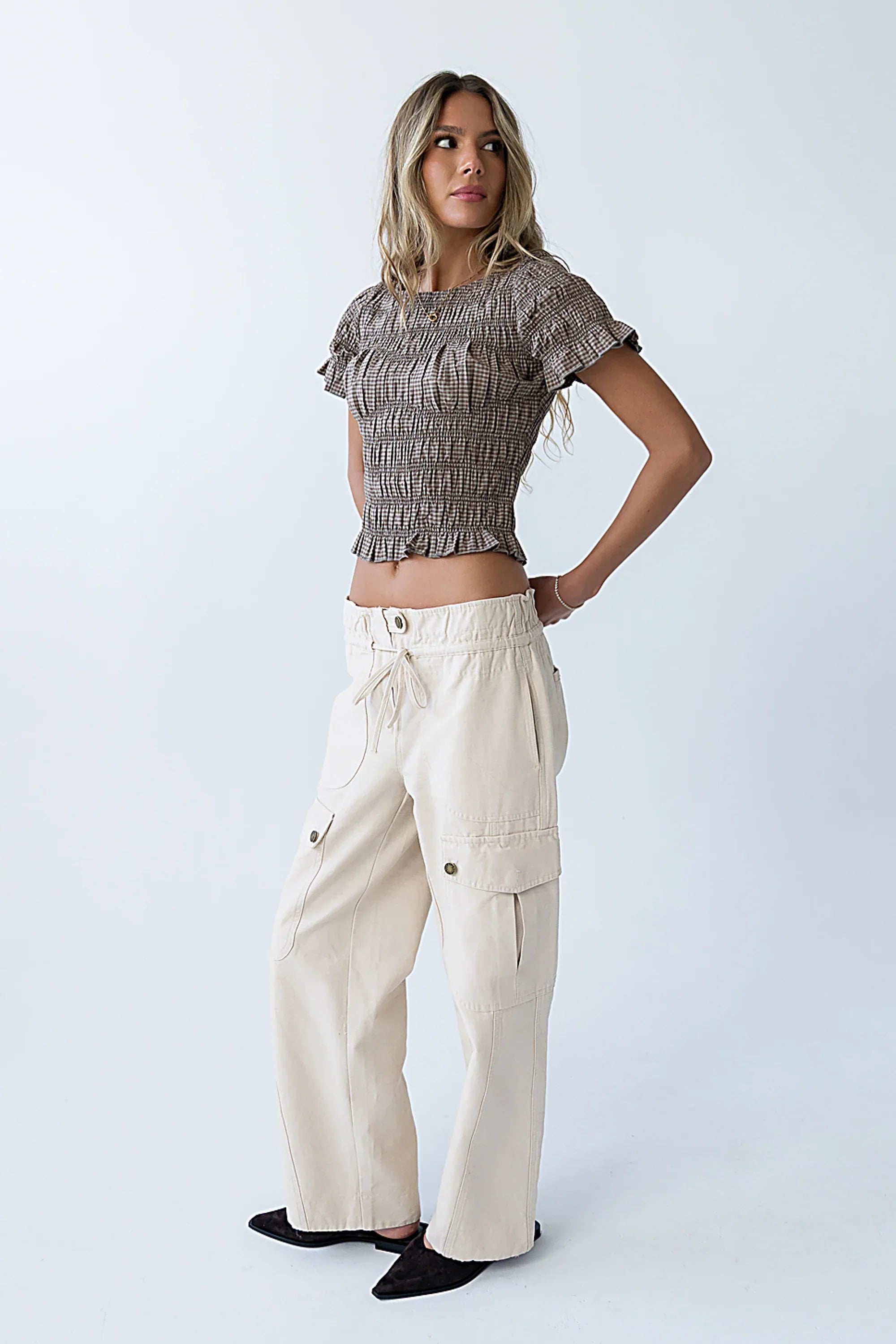 Kirsty Straight Leg Pants in Bone