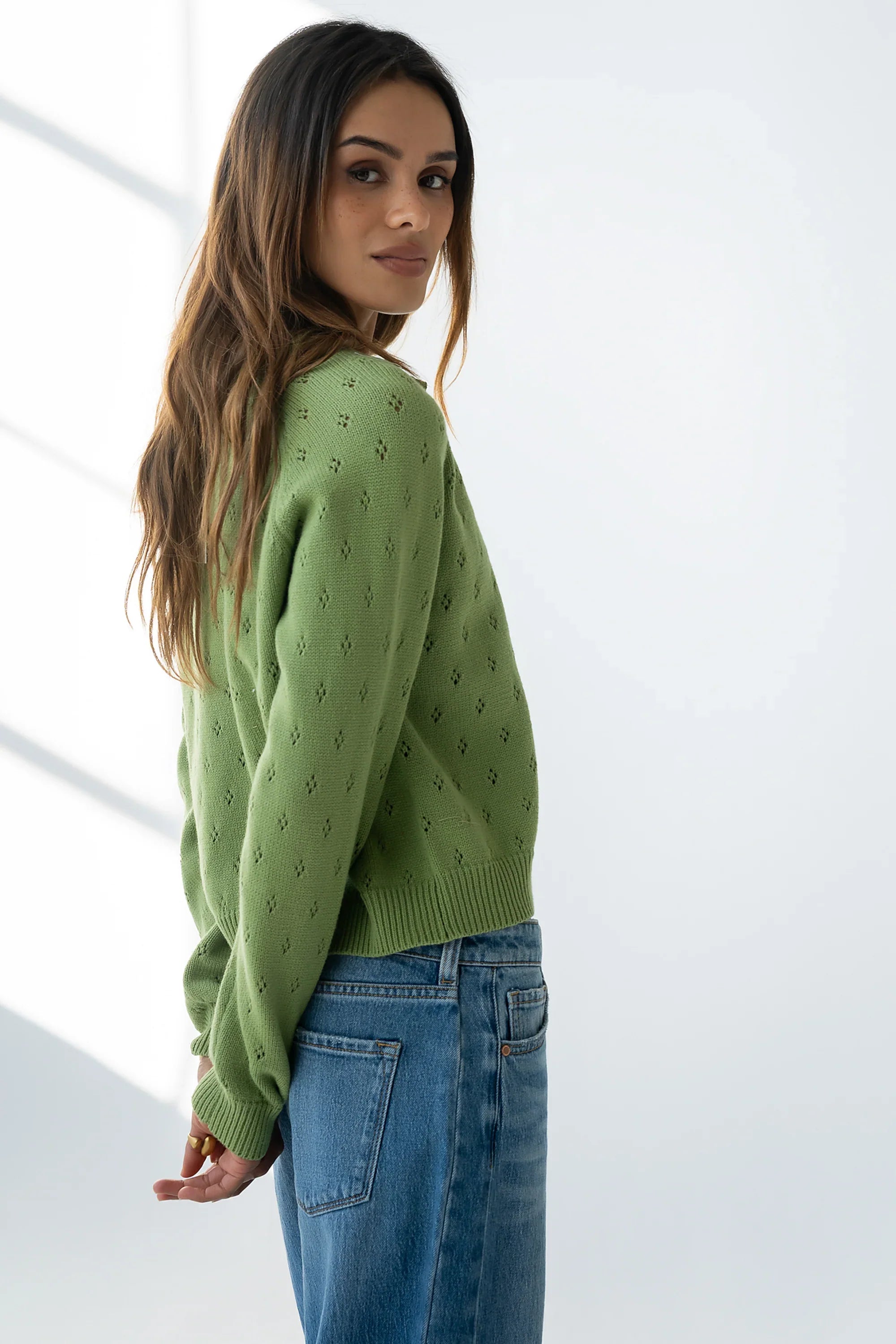 Kareena Knit Cardigan in Green