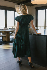 Julianne Pleated Dress in Teal FINAL SALE