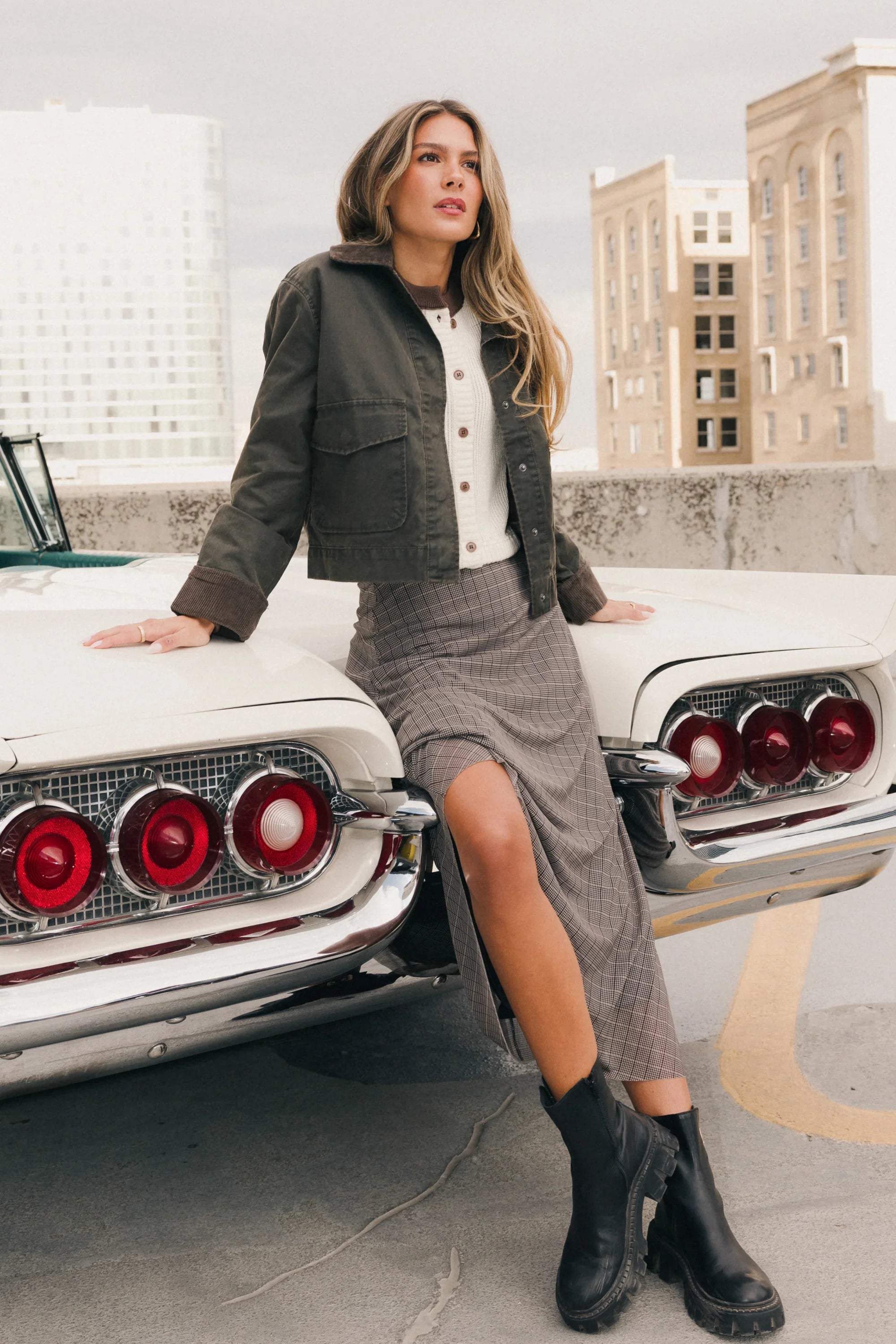 Krue Contrast Jacket in Olive FINAL SALE