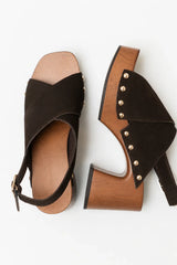 Pamela Block Heels in Brown