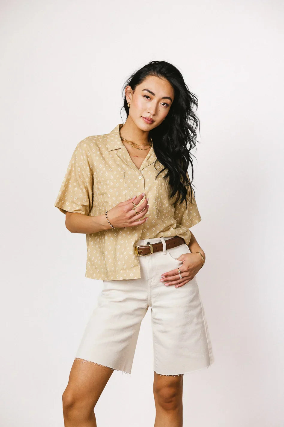 Xiomara Floral Button Up in Yellow FINAL SALE