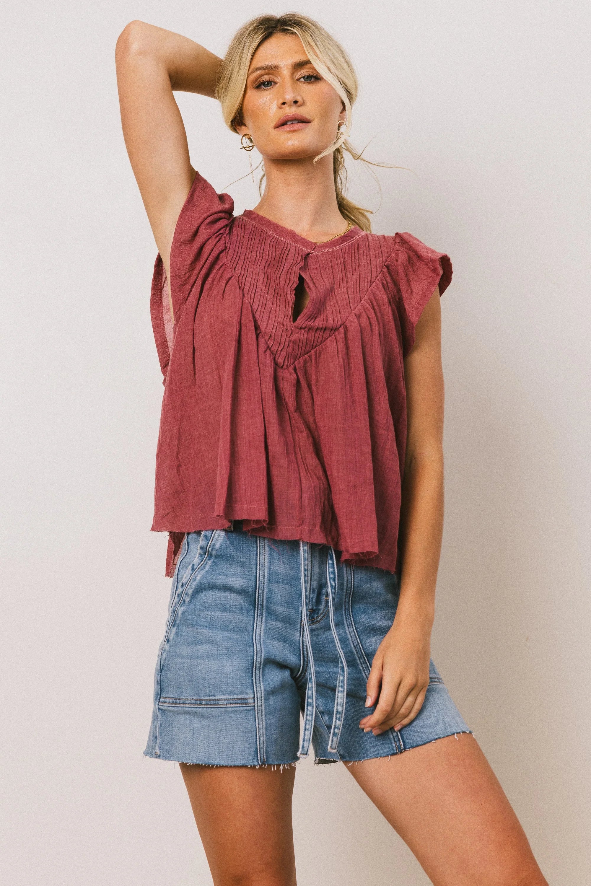 Leia Blouse in Berry FINAL SALE
