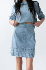 Jana Denim Skirt in Light Wash