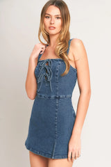 FIRST DATE DENIM SKORT ROMPER