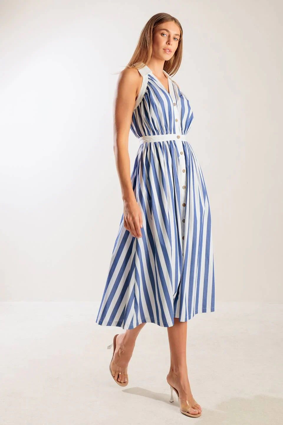 WAIT FOR IT WOVEN MIDI DRESS