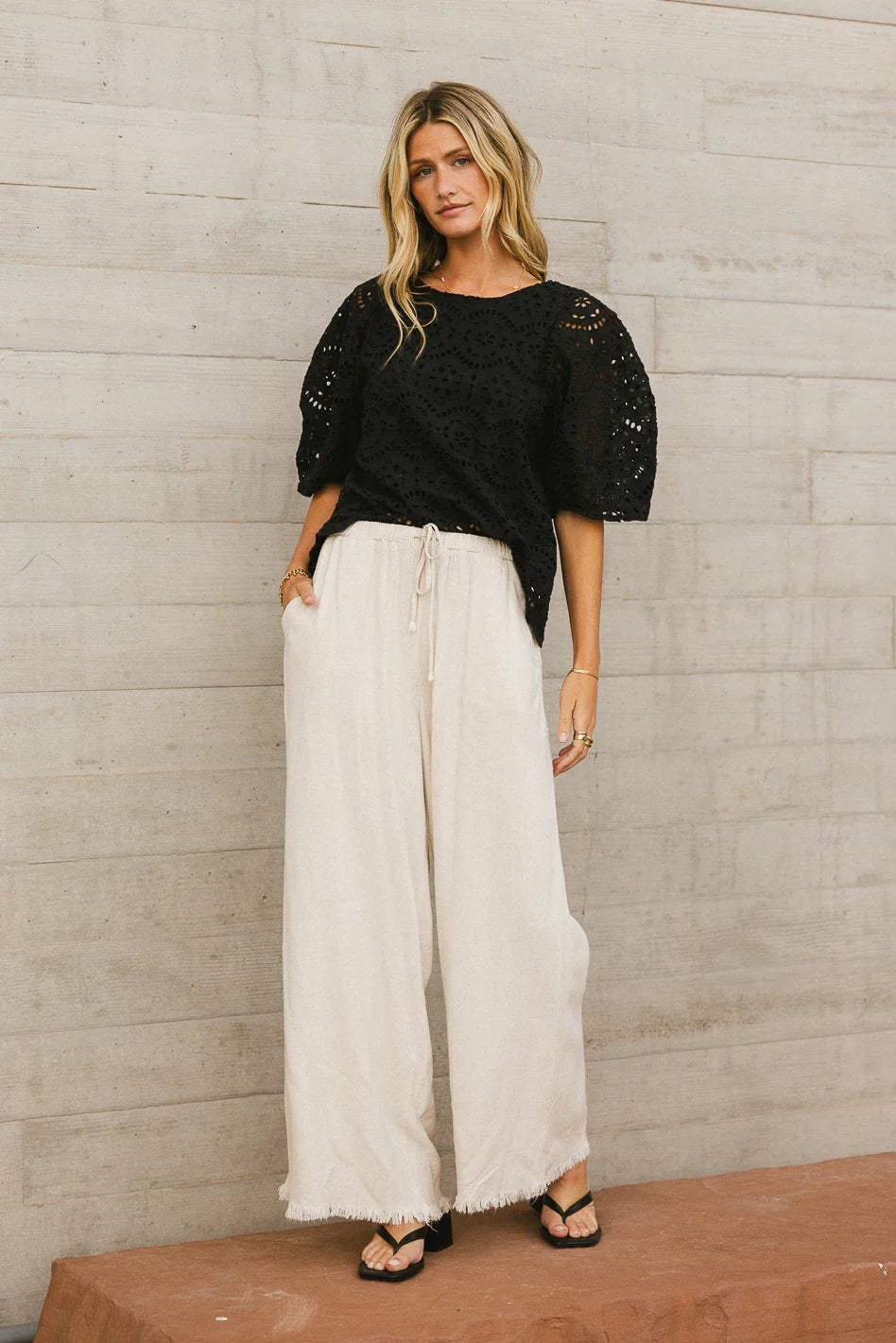 Tatum Woven Pants in Oatmeal FINAL SALE