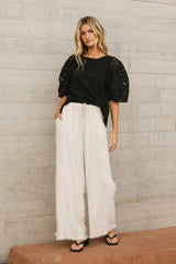 Tatum Woven Pants in Oatmeal FINAL SALE