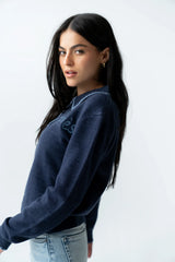 Apres Knit Sweater in Navy FINAL SALE