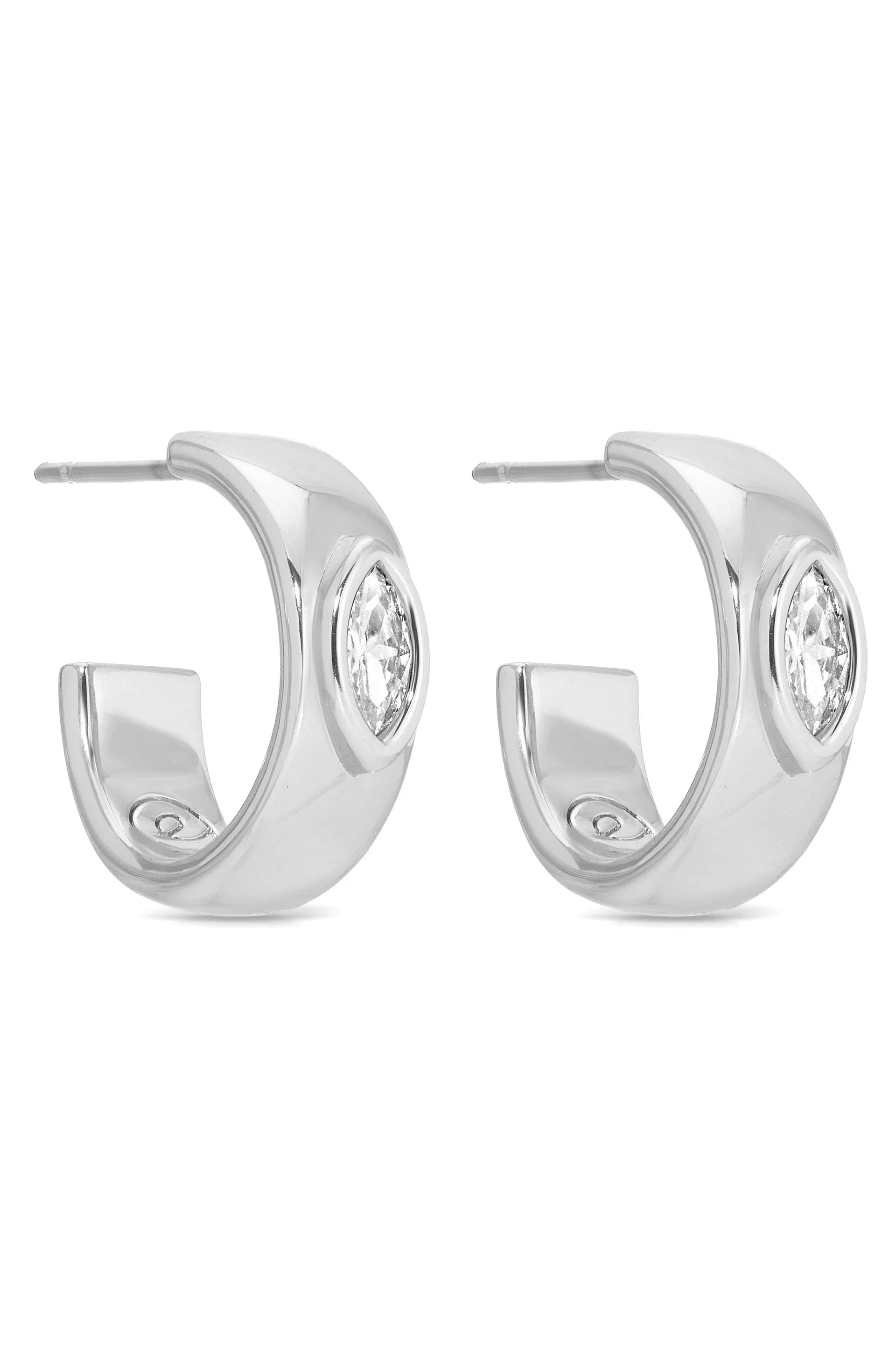 Small Marquise Crystal Hoop Earrings