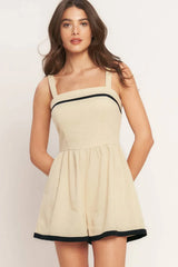 LOVELY LINE TAUPE ROMPER