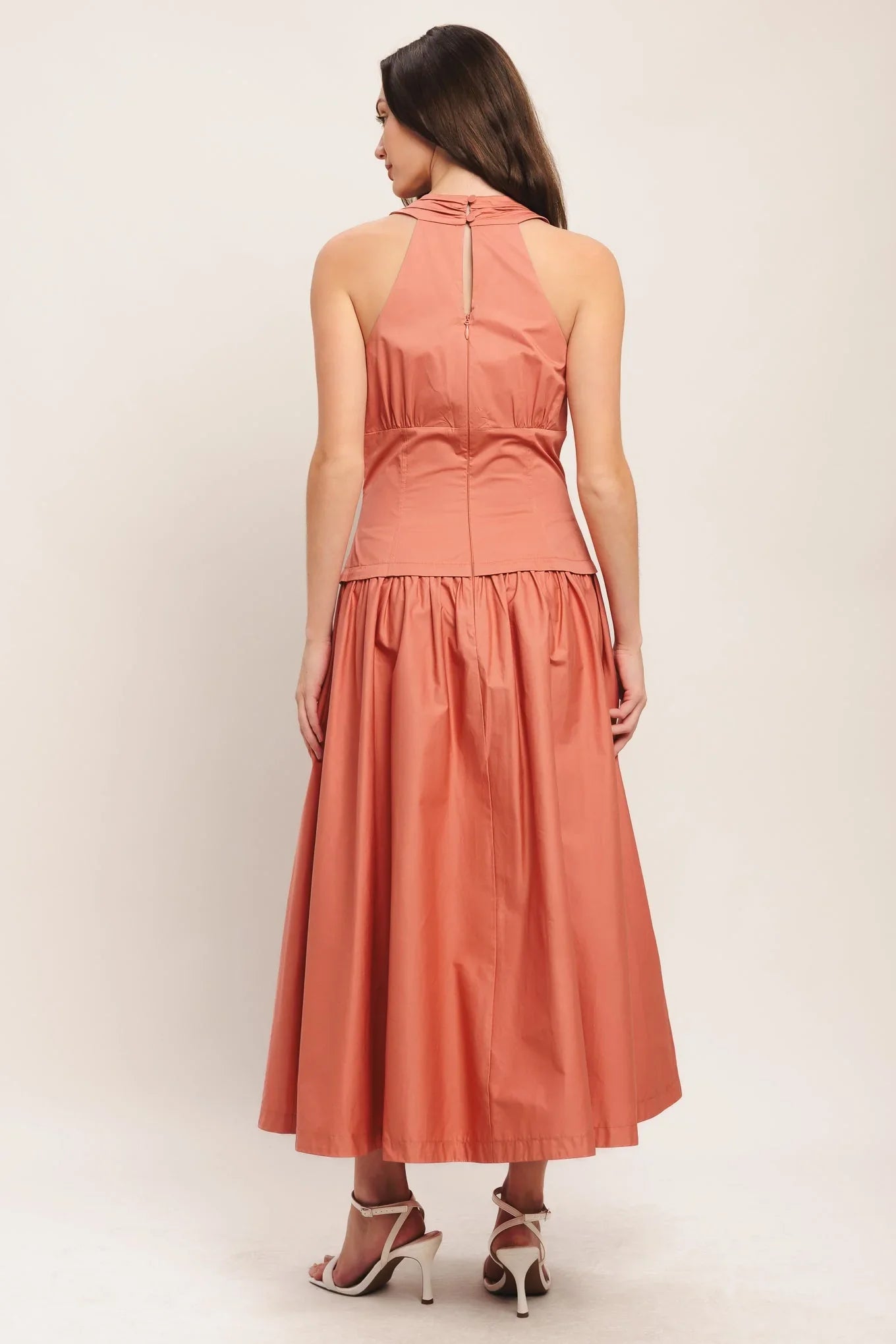 SUNSET MUSE PINK MIDI DRESS