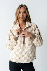 Sheri Checkered Half Zip FINAL SALE