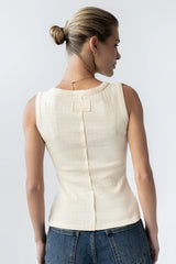 Apollo Knit Tank Top in Beige