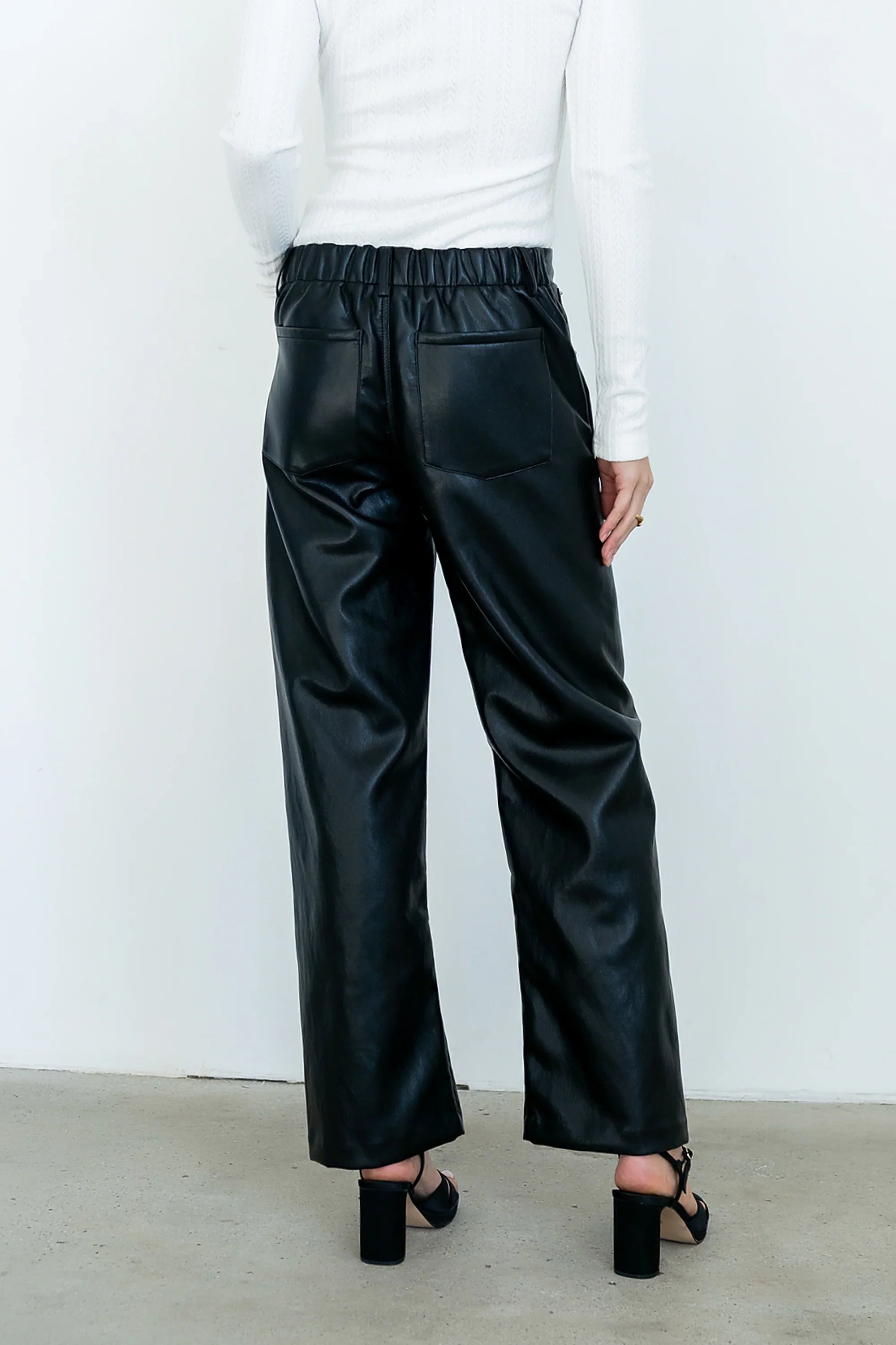 Priya Vegan Leather Wide Leg Pants FINAL SALE