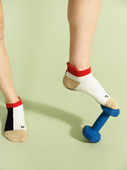 Half Half Sporty Grip Ankle Socks