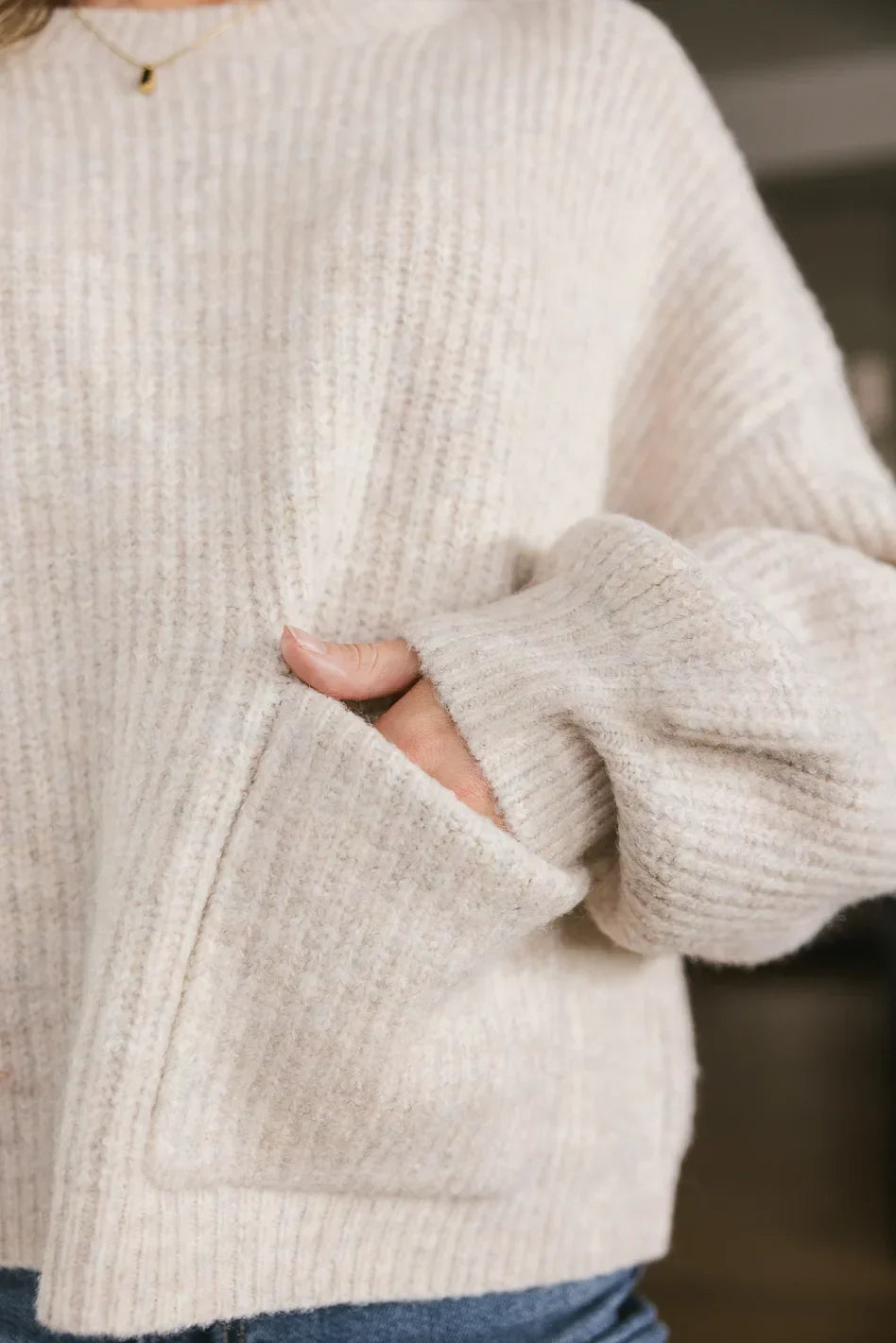 Aliyah Knit Sweater in Taupe FINAL SALE