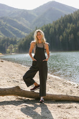 Isaura Tie Overalls in Black FINAL SALE