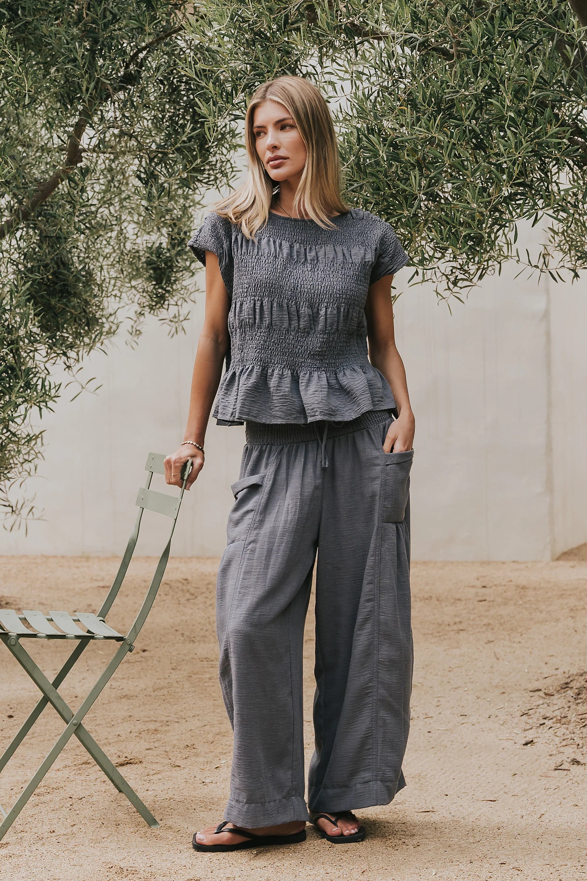 Ashton Wide Leg Pants in Blue