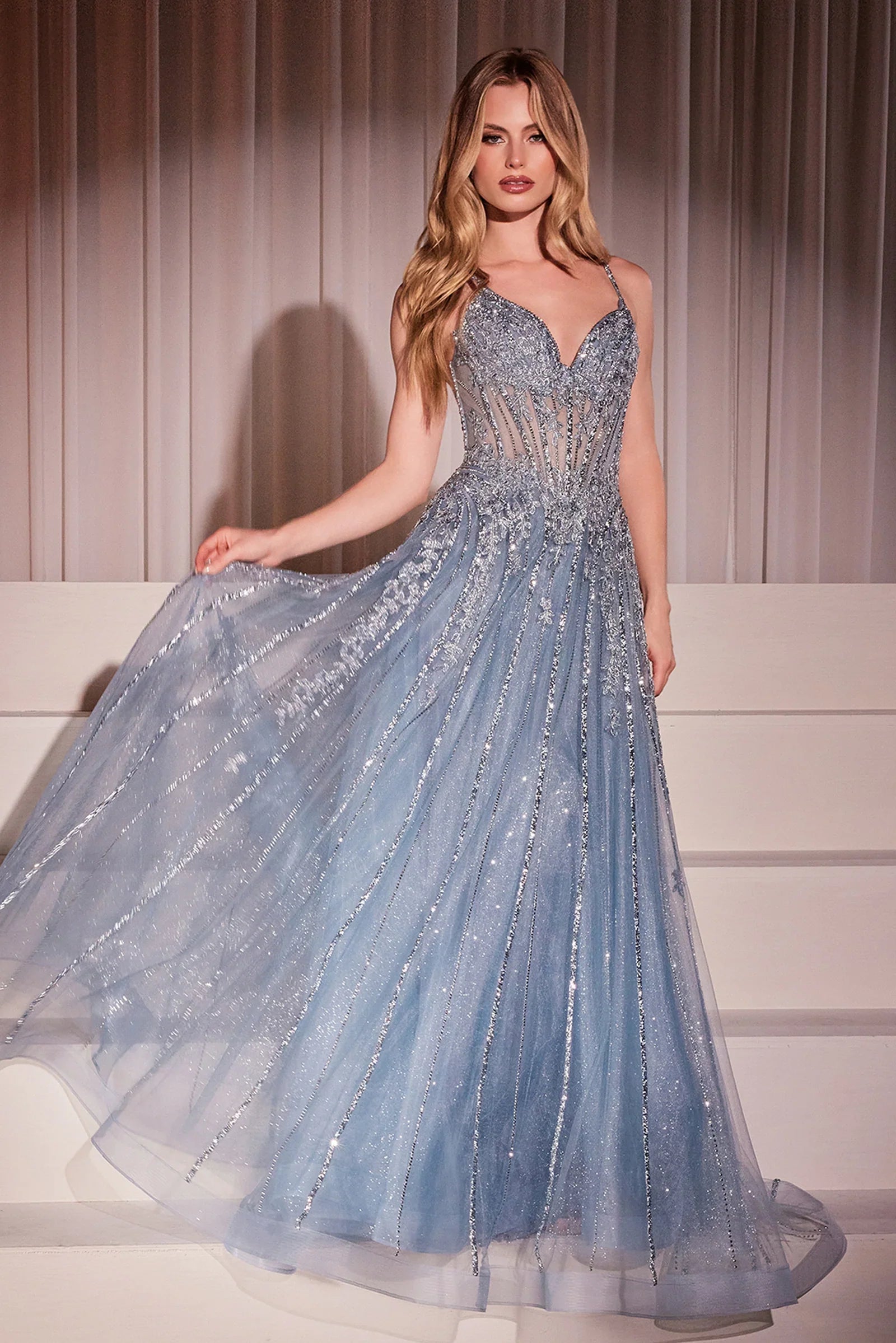 Wynter Gown Crystal Embellished A Line Tulle Dress