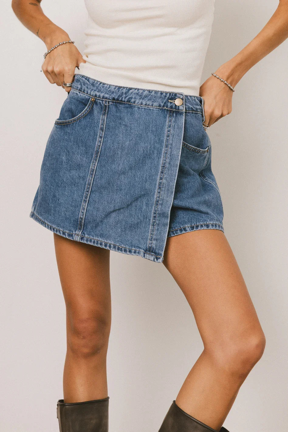 Rhia Denim Mini Skort FINAL SALE