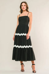 SUMMER SPRITZ RIC RAC MIDI DRESS