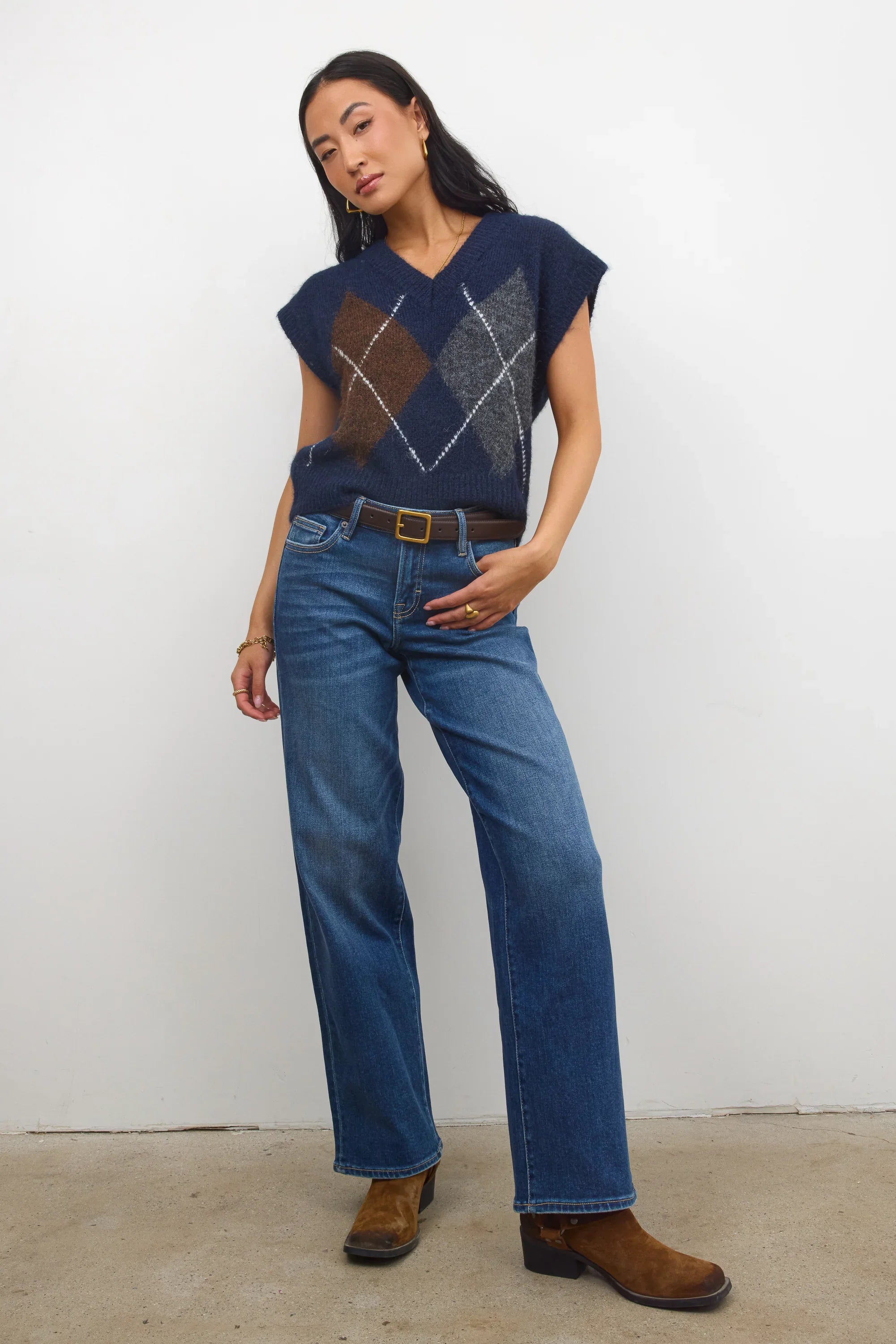 Sloane Wide Leg Jeans in Dark Wash