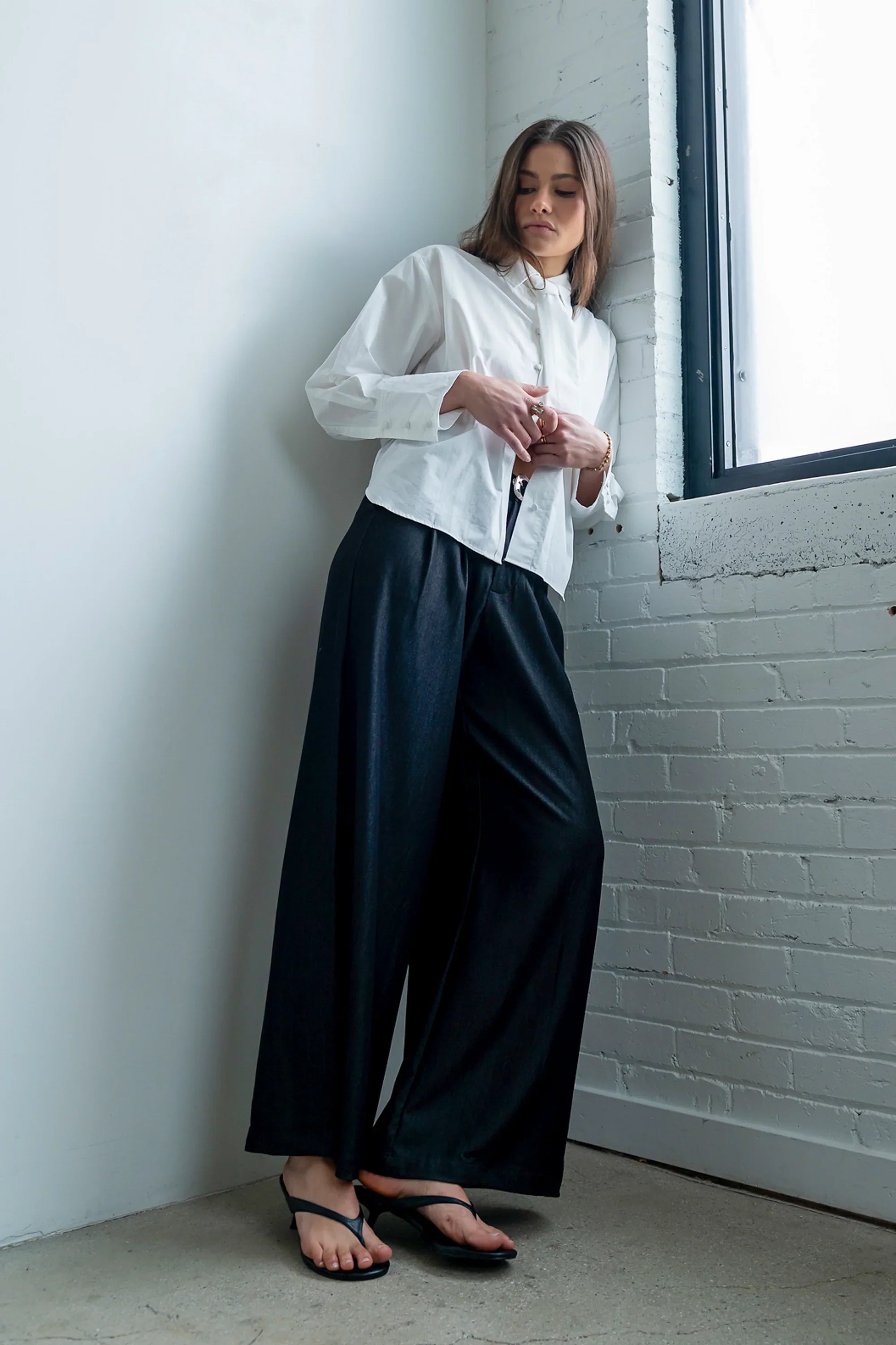 Joey Pleated Pants in Black