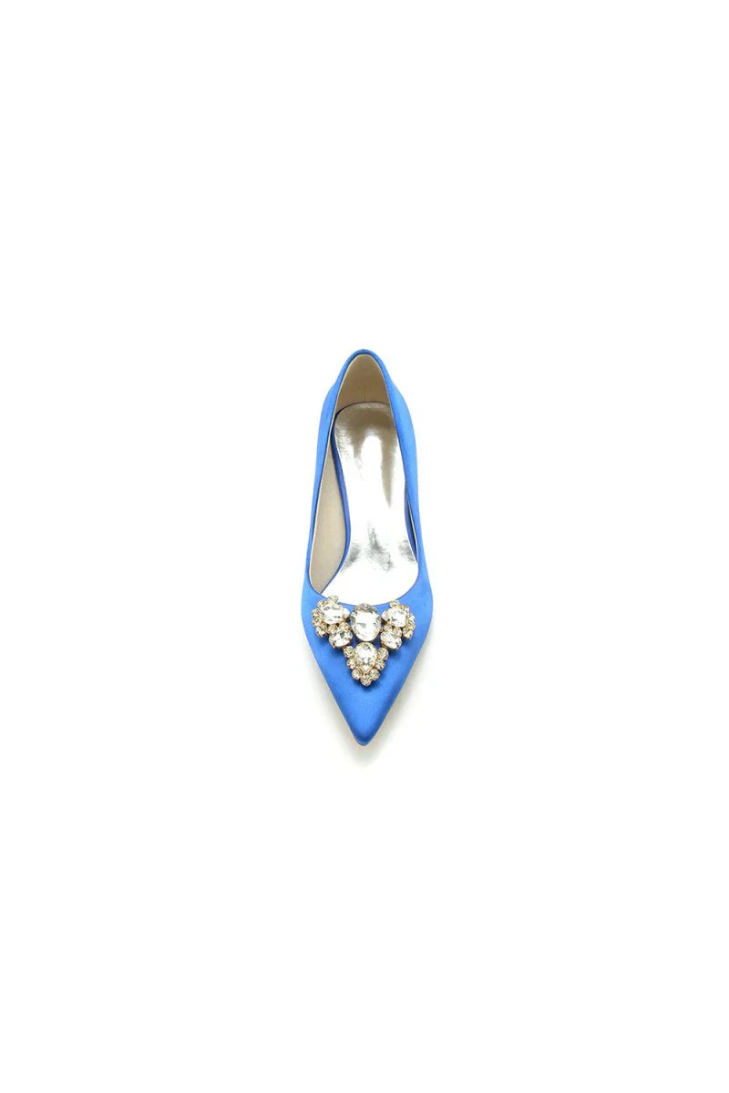 Pointed Toe Stiletto Heels with Rhinestone