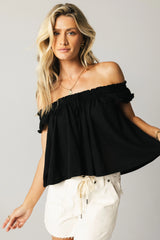 Casey Relaxed Top in Black FINAL SALE