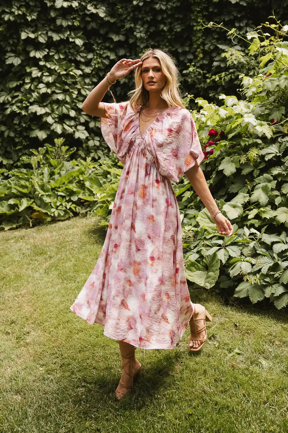 Hyacinth Watercolor Midi Dress FINAL SALE