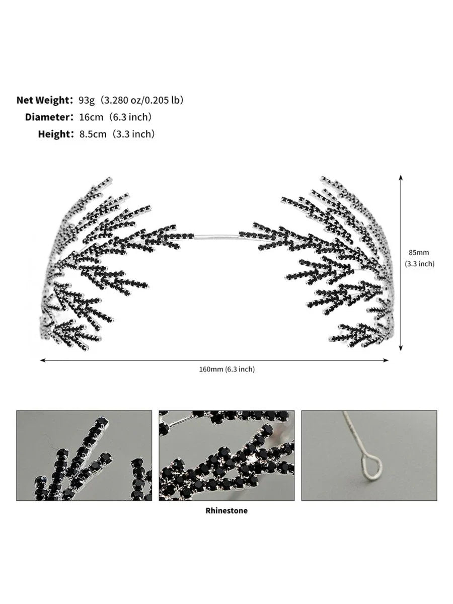 Metal Super Shiny Rhinestone Wide Headband Hair Accessories