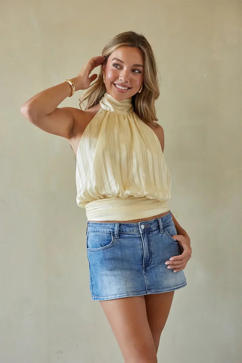 Emmalina Striped Halter Top