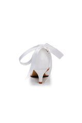 Pointed Toe Kitten Heels Ankle Strap Wedding Shoes