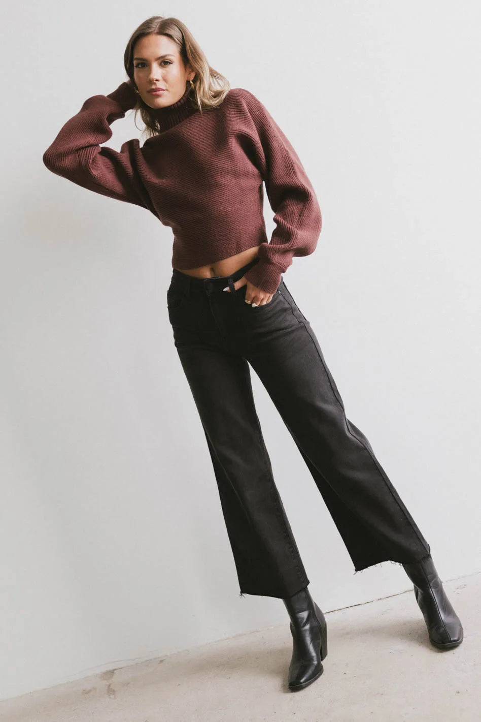 Gracelyn Turtleneck Sweater in Redbrown FINAL SALE