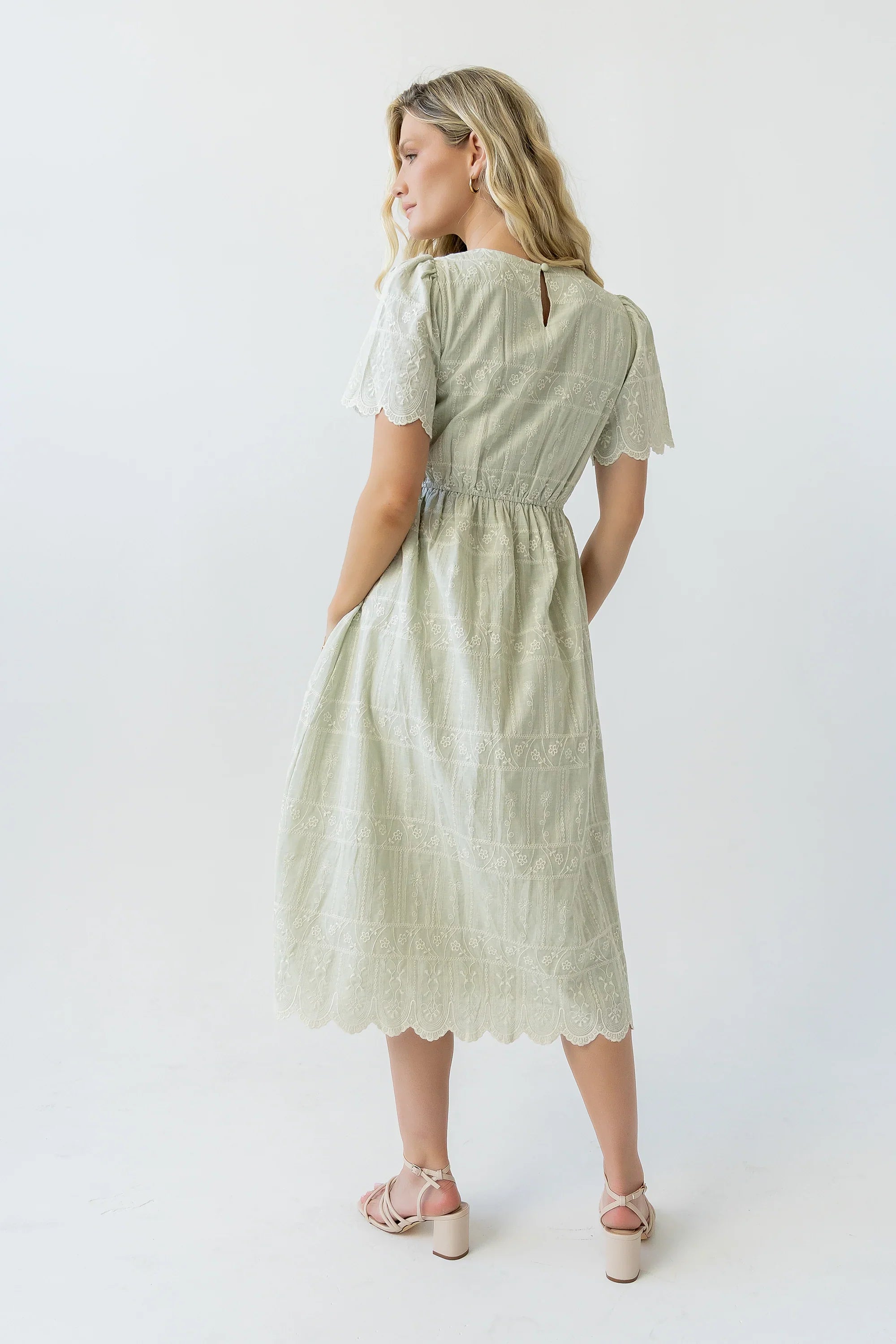 Scotty Embroidered Midi Dress